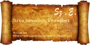 Sztojanovics Erzsébet névjegykártya